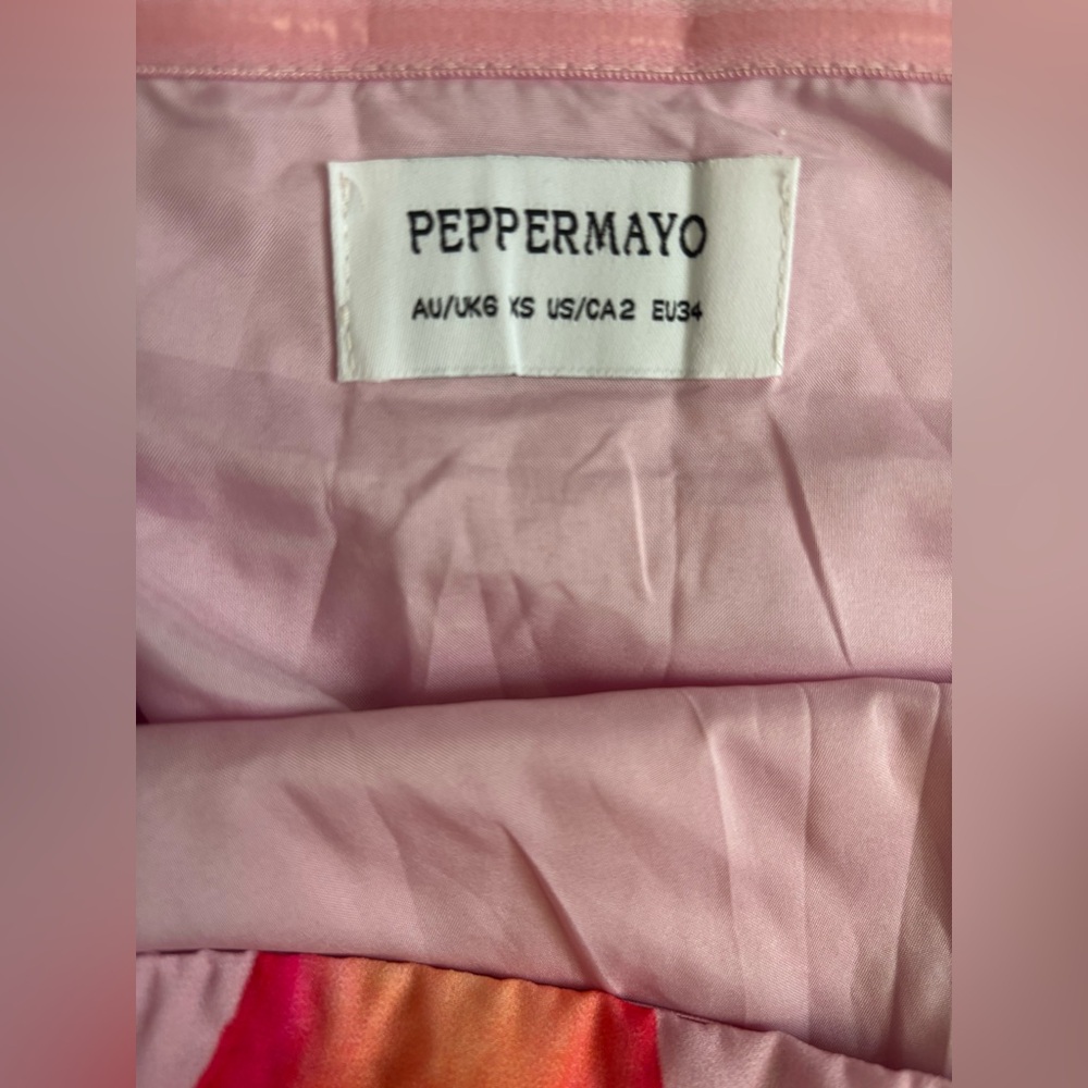 Peppermayo strapless Y2K Hawaiian flower side zip top - Picture 5 of 7